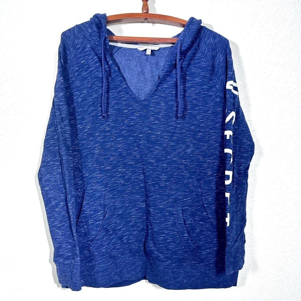 Victoria’s Secret Hoodie Pullover Sweater Size M in Heather Blue - Picture 2 of 9